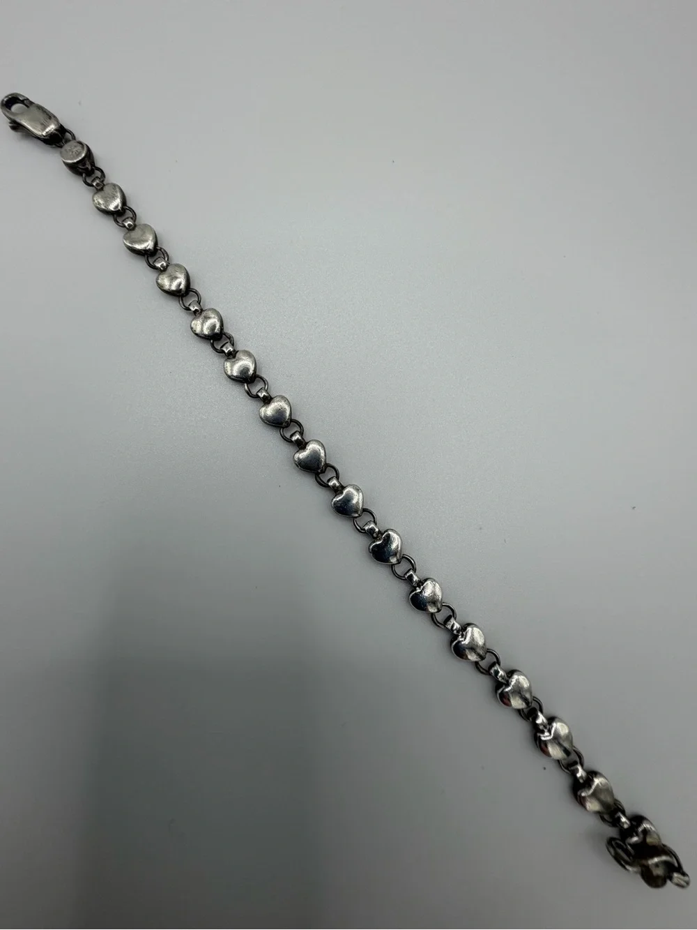 Tiffany & Co. Silver Heart Link Bracelet with Tiffany Blue Pouch - Picture 12 of 15